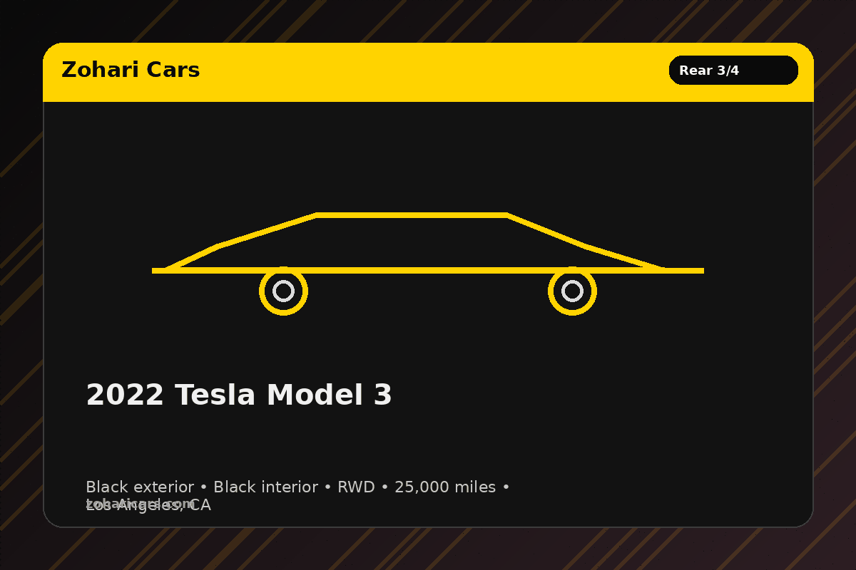 2022 Tesla Model 3 — Black — 25K mi