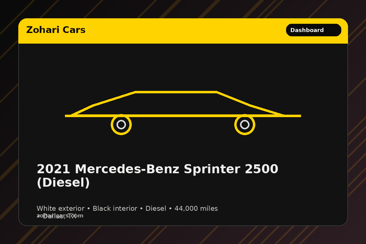 2021 Mercedes-Benz Sprinter 2500 Diesel — White — 62K mi (Houston, TX)